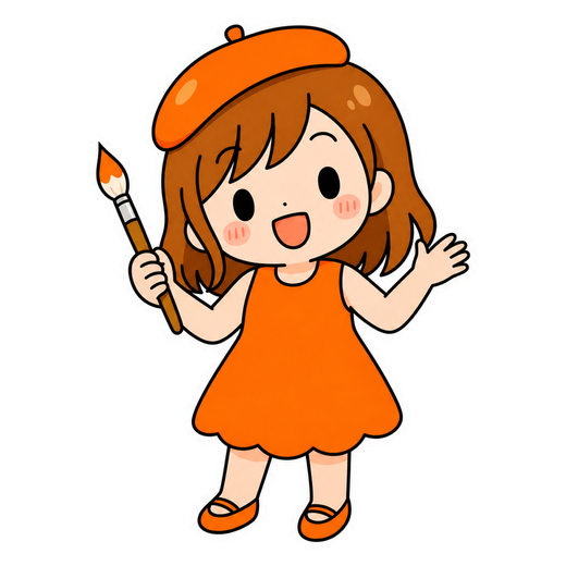 ともこがAIでスタンプを制作しているイメージ